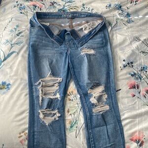 American Eagle high rise ripped distressed jeggings size 16S